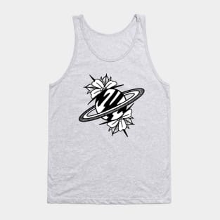 Saturn Planet Flowers Tank Top